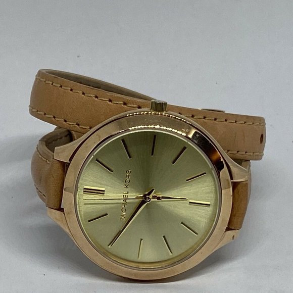 Michael Kors MK4288 Women's Beige Leather Analog S - Picture 7 of 12